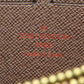 LOUIS VUITTON Long Wallet Purse N60015 Damier canvas Brown Zippy wallet old