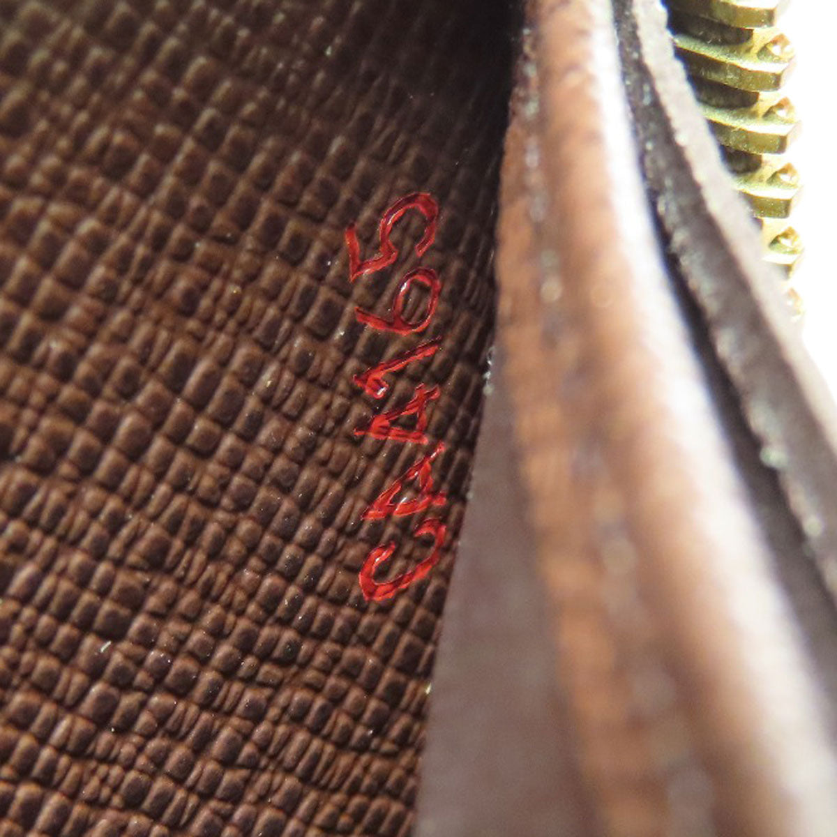 LOUIS VUITTON Long Wallet Purse N60015 Damier canvas Brown Zippy wallet old