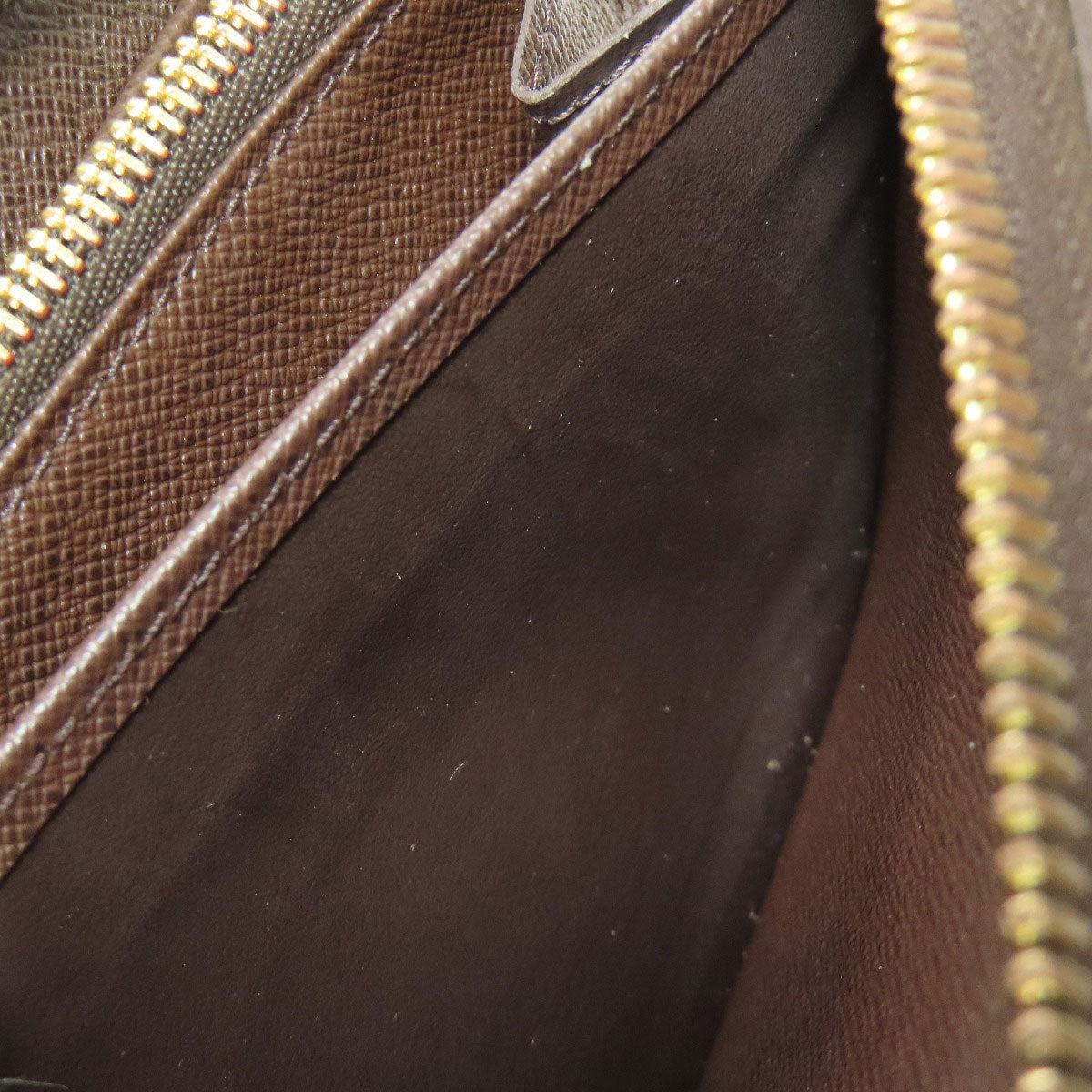 LOUIS VUITTON Long Wallet Purse N60015 Damier canvas Brown Zippy wallet old