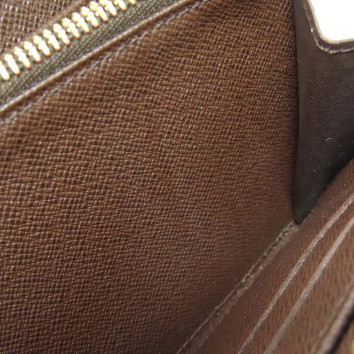LOUIS VUITTON Long Wallet Purse N60015 Damier canvas Brown Zippy wallet old