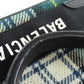 BALENCIAGA Handbag 390346 Wool, Leather green Navy Cabas XS Check Pattern 2WAY Women Used Authentic