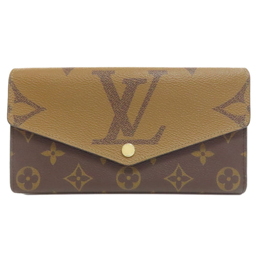 LOUIS VUITTON Long Wallet Purse M80726 Monogram Giant Brown Portefeuille Sara Women Used Authentic