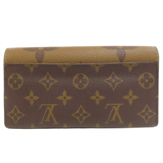 LOUIS VUITTON Long Wallet Purse M80726 Monogram Giant Brown Portefeuille Sara Women Used Authentic