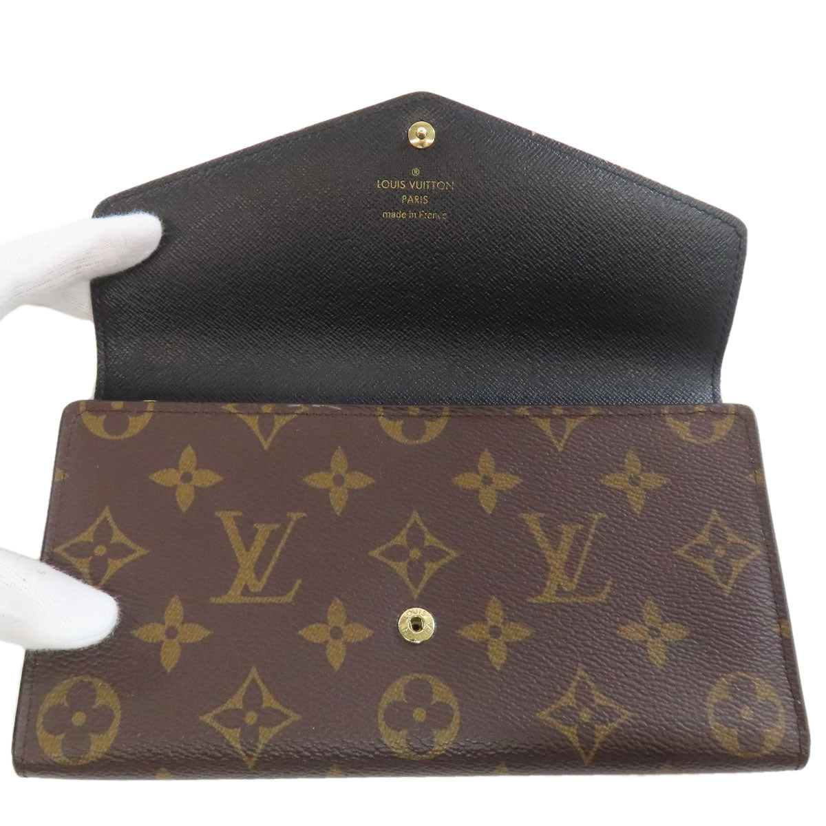 LOUIS VUITTON Long Wallet Purse M80726 Monogram Giant Brown Portefeuille Sara Women Used Authentic