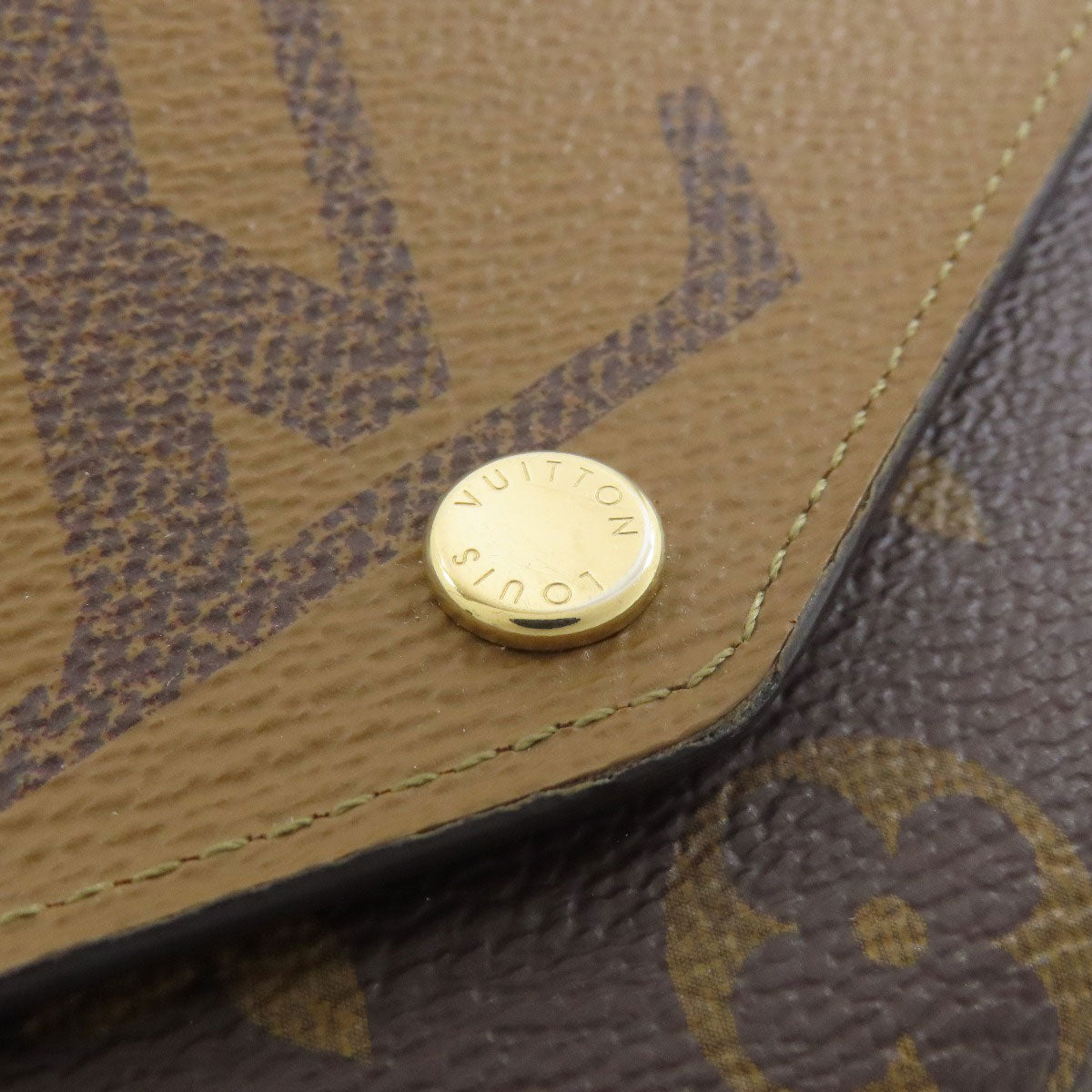 LOUIS VUITTON Long Wallet Purse M80726 Monogram Giant Brown Portefeuille Sara Women Used Authentic