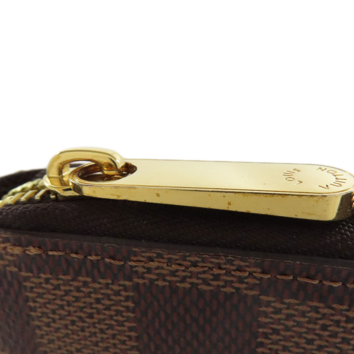 LOUIS VUITTON Long Wallet Purse N41661 Damier canvas Brown Zippy wallet Women Used Authentic