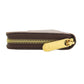 LOUIS VUITTON Long Wallet Purse N41661 Damier canvas Brown Zippy wallet Women Used Authentic