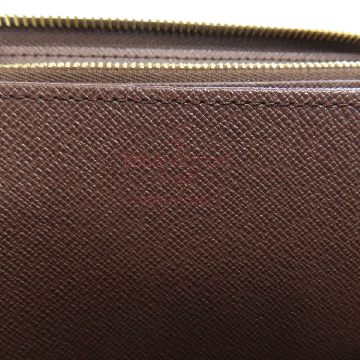 LOUIS VUITTON Long Wallet Purse N41661 Damier canvas Brown Zippy wallet Women Used Authentic