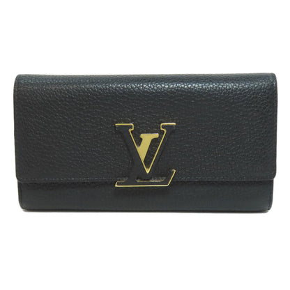 LOUIS VUITTON Long Wallet Purse M61248 Taurillon Clemence black Portefeuille Capsine Women Used Authentic