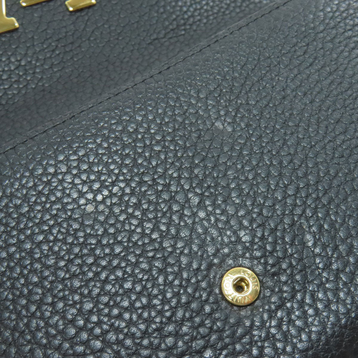 LOUIS VUITTON Long Wallet Purse M61248 Taurillon Clemence black Portefeuille Capsine Women Used Authentic