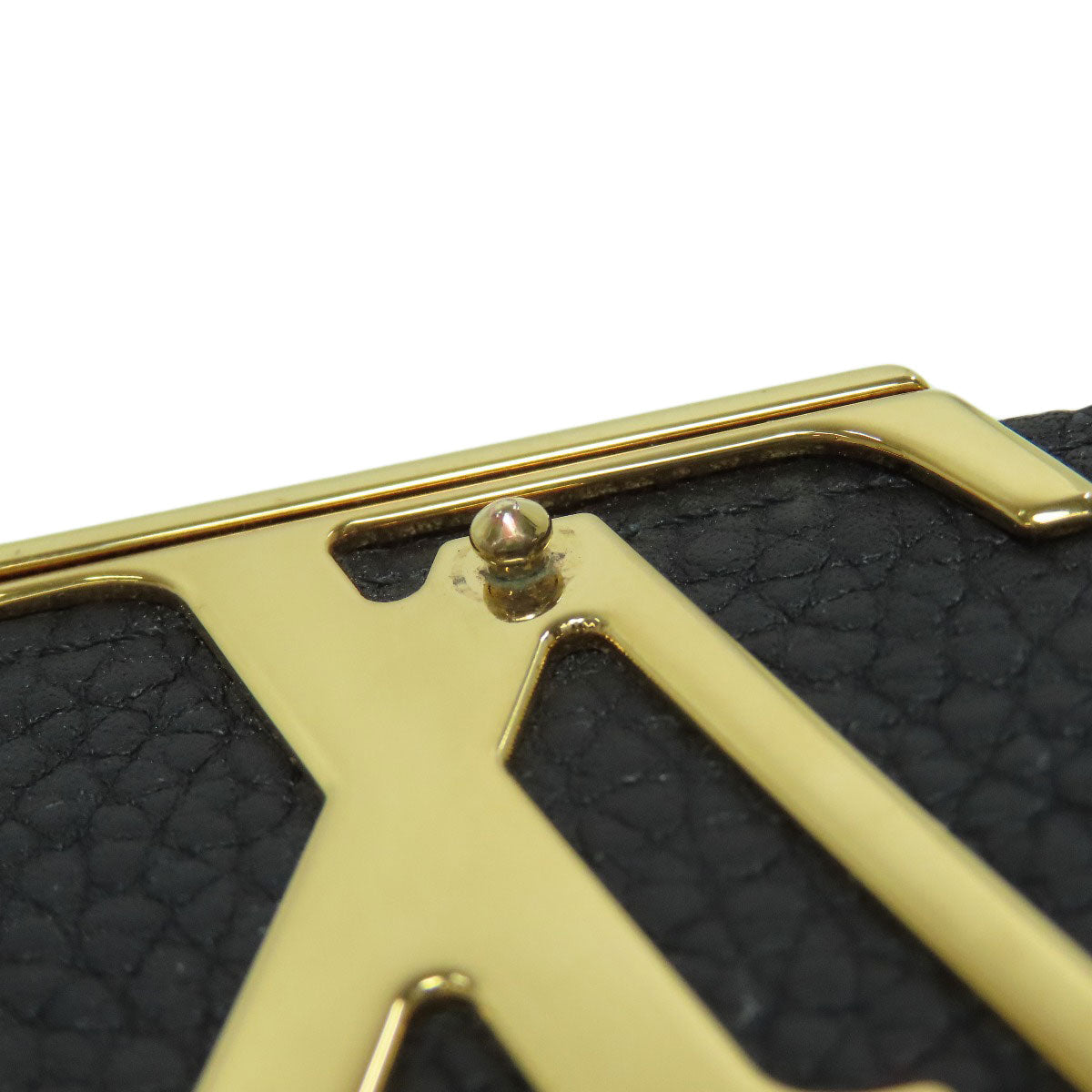 LOUIS VUITTON Long Wallet Purse M61248 Taurillon Clemence black Portefeuille Capsine Women Used Authentic