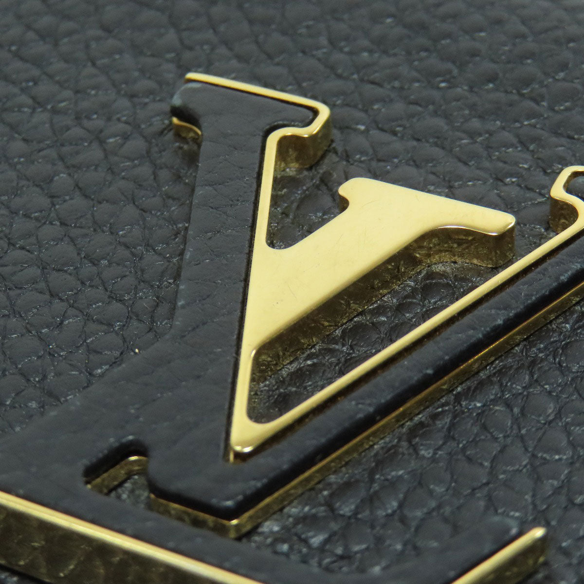 LOUIS VUITTON Long Wallet Purse M61248 Taurillon Clemence black Portefeuille Capsine Women Used Authentic