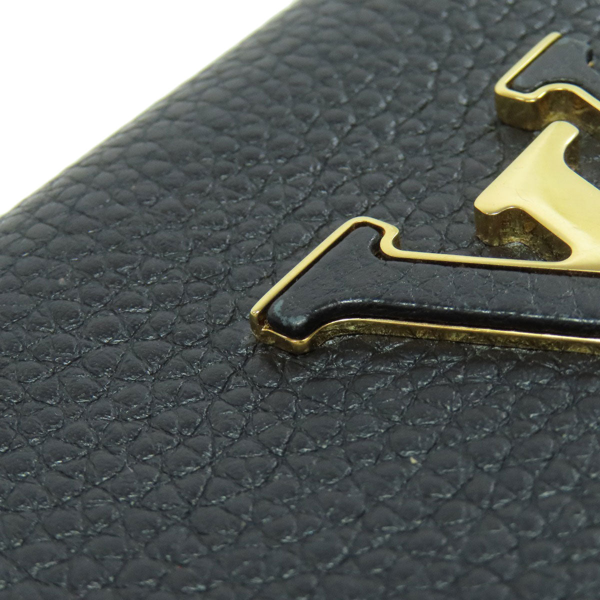 LOUIS VUITTON Long Wallet Purse M61248 Taurillon Clemence black Portefeuille Capsine Women Used Authentic
