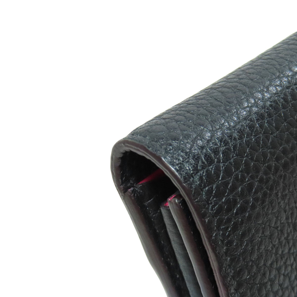 LOUIS VUITTON Long Wallet Purse M61248 Taurillon Clemence black Portefeuille Capsine Women Used Authentic