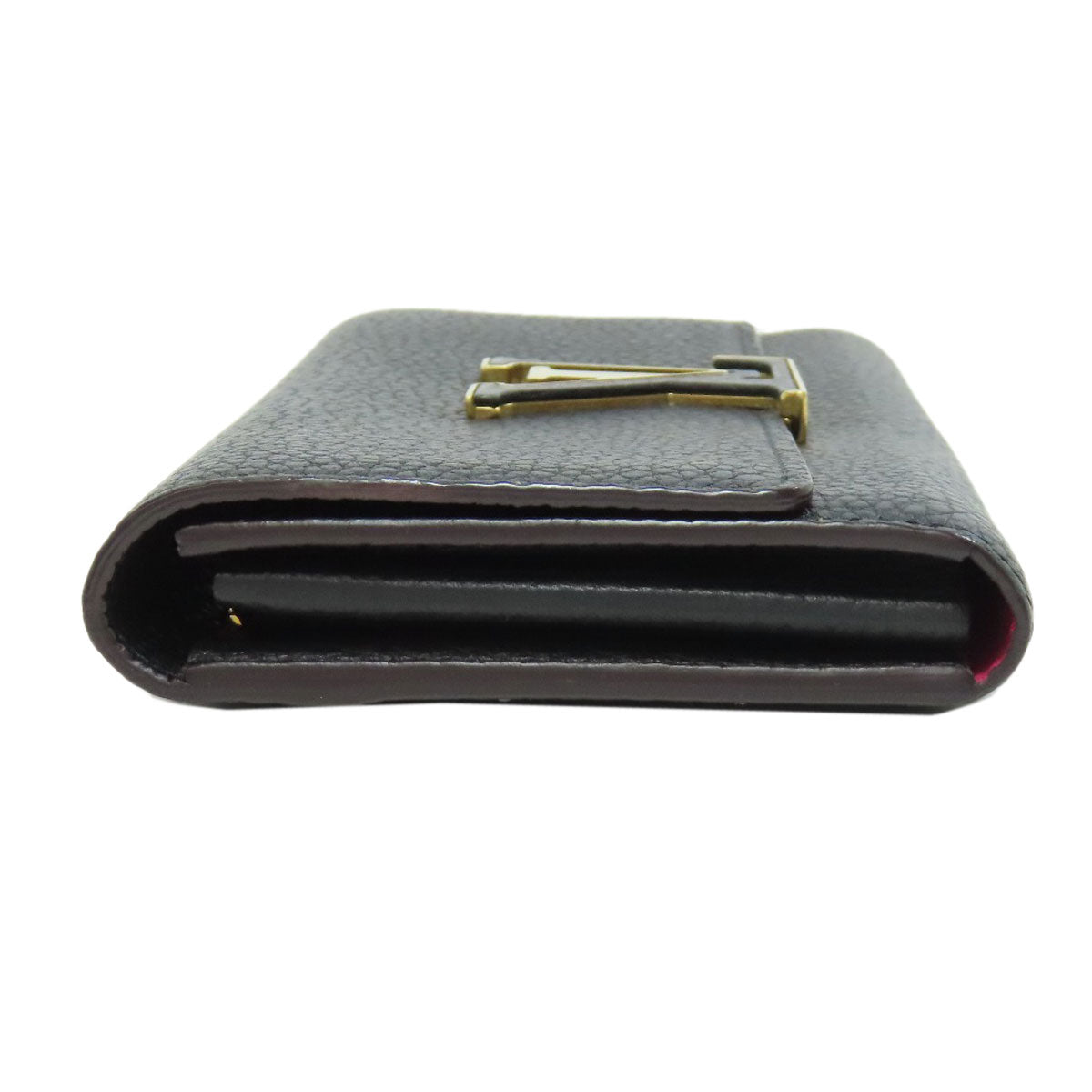 LOUIS VUITTON Long Wallet Purse M61248 Taurillon Clemence black Portefeuille Capsine Women Used Authentic