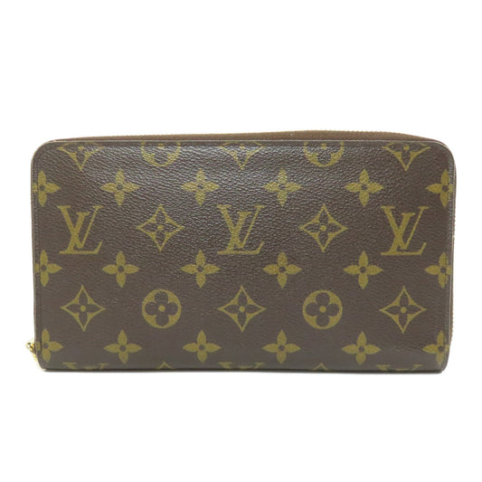 LOUIS VUITTON Long Wallet Purse M60002 Monogram canvas Brown Zippy Organizer mens Used Authentic