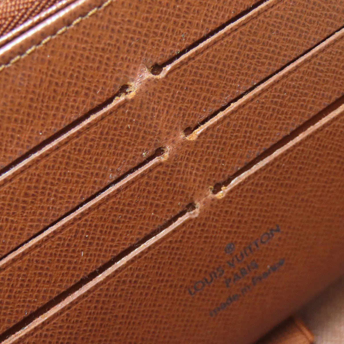 LOUIS VUITTON Long Wallet Purse M60002 Monogram canvas Brown Zippy Organizer mens Used Authentic