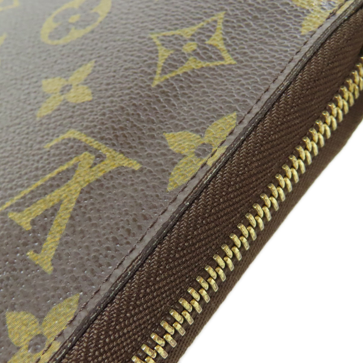 LOUIS VUITTON Long Wallet Purse M60002 Monogram canvas Brown Zippy Organizer mens Used Authentic