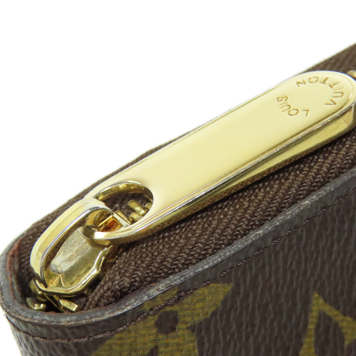 LOUIS VUITTON Long Wallet Purse M60002 Monogram canvas Brown Zippy Organizer mens Used Authentic