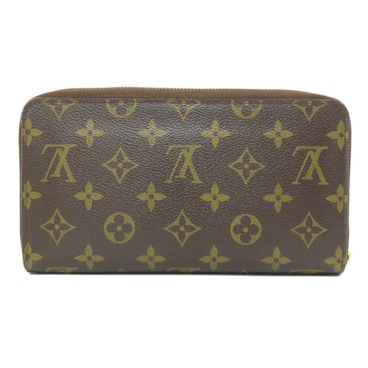 LOUIS VUITTON Long Wallet Purse M60002 Monogram canvas Brown Zippy Organizer mens Used Authentic