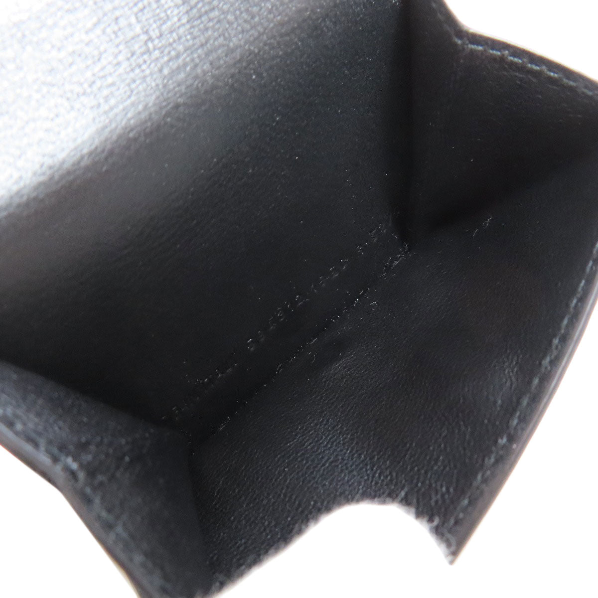 BALENCIAGA Bifold Wallet 594312 leather black logo Tri-fold Wallet Women Used Authentic