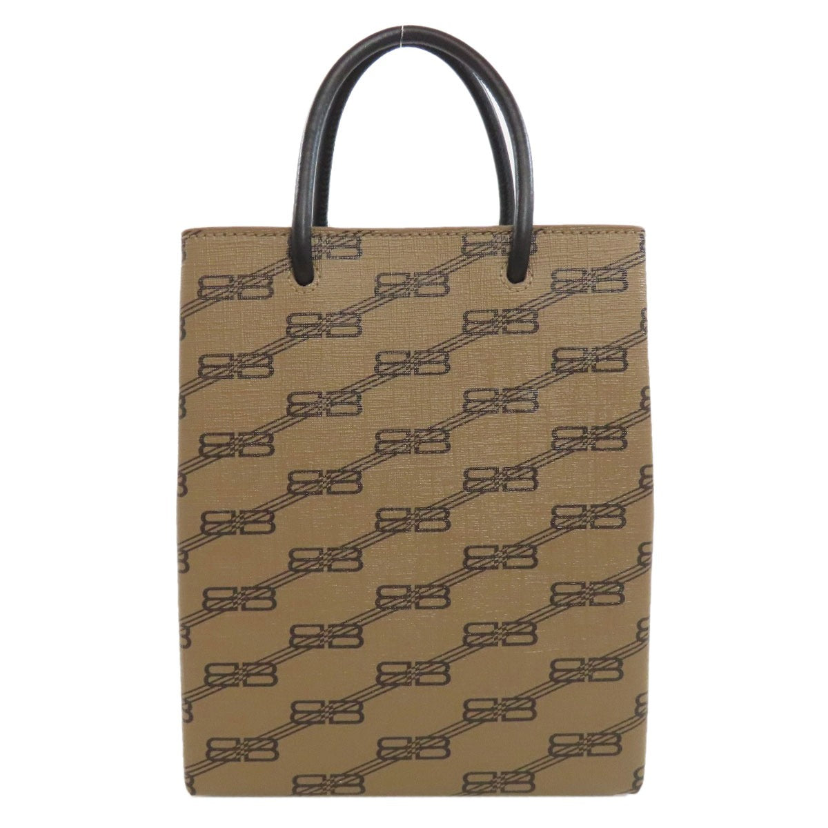 BALENCIAGA Handbag 693805 PVC Brown BB Monogram 2WAY Women Used Authentic