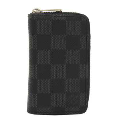 LOUIS VUITTON Coin case N63076 Damier canvas gray Zippy coin purse mens Used Authentic