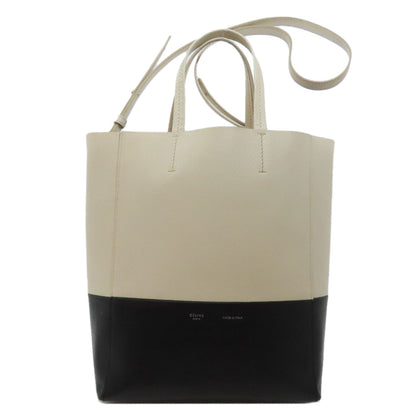 CELINE Handbag leather white Vertical Cabas 2WAY Women Used Authentic
