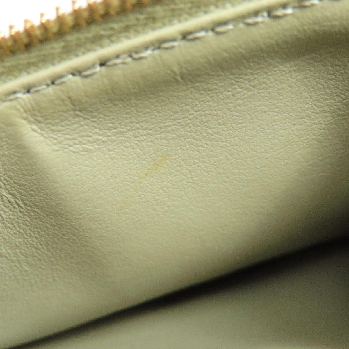 CELINE Bifold Wallet leather green Medium strap wallet Women Used Authentic