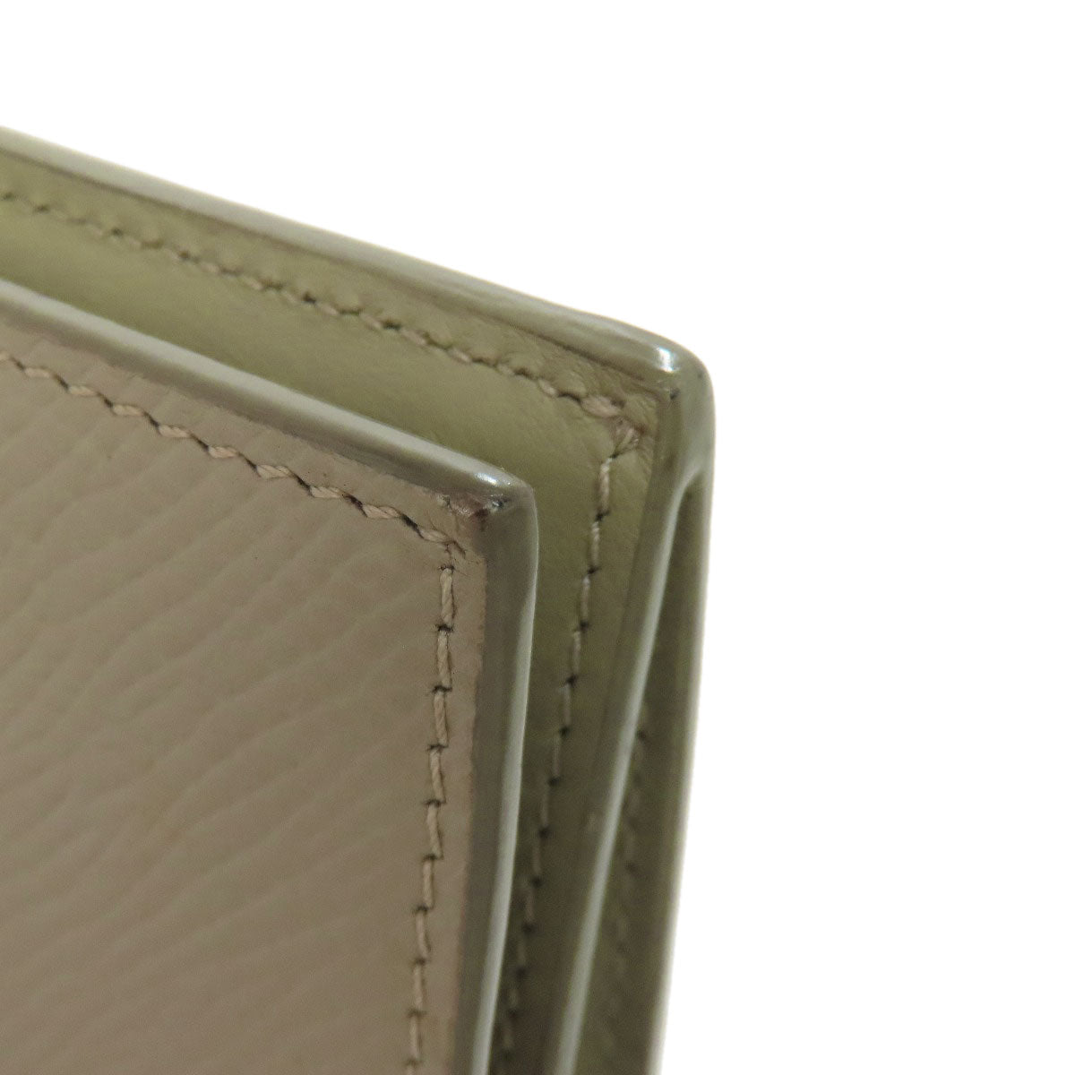 CELINE Bifold Wallet leather green Medium strap wallet Women Used Authentic