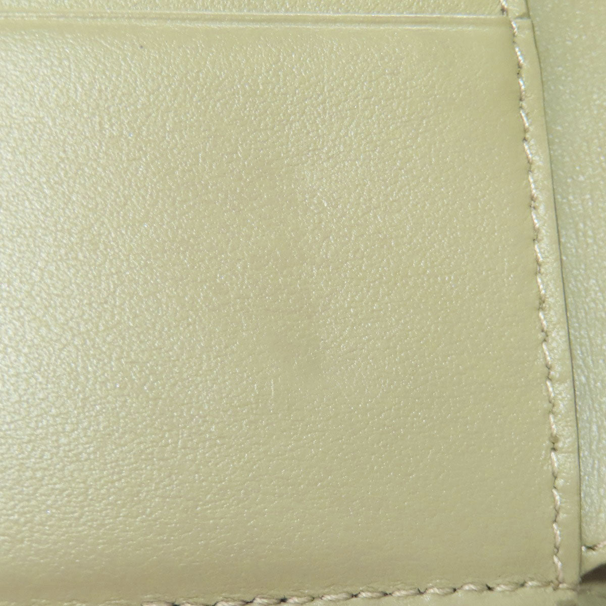 CELINE Bifold Wallet leather green Medium strap wallet Women Used Authentic