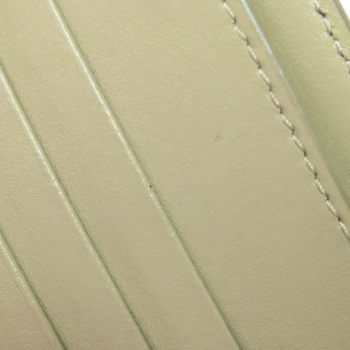 CELINE Bifold Wallet leather green Medium strap wallet Women Used Authentic
