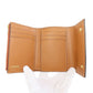 LOEWE Bifold Wallet Calfskin Brown Repeat Bar Tikal Wallet Small Women Used Authentic