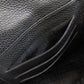 CHANEL Bifold Wallet Grained Calfskin Skin black Chocolate bar Silver Metal Women Used Authentic