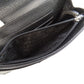 CHANEL Bifold Wallet Grained Calfskin Skin black Chocolate bar Silver Metal Women Used Authentic