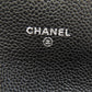 CHANEL Bifold Wallet Grained Calfskin Skin black Chocolate bar Silver Metal Women Used Authentic