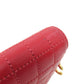CELINE Coin case leather Red CMetal Women Used Authentic