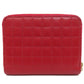 CELINE Coin case leather Red CMetal Women Used Authentic
