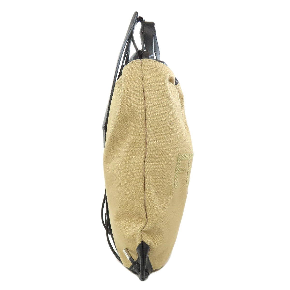 FENDI Backpack canvas beige logo Women Used Authentic