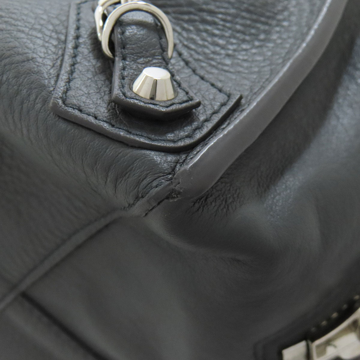 BALENCIAGA Tote Bag 432596 Calfskin gray Paper B4 Zip Around 2WAY Women Used Authentic