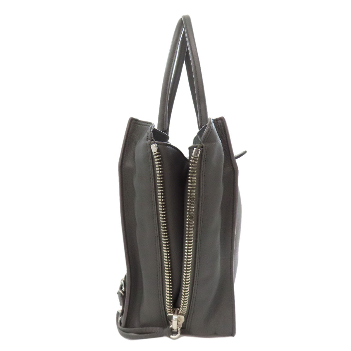 BALENCIAGA Tote Bag 432596 Calfskin gray Paper B4 Zip Around 2WAY Women Used Authentic