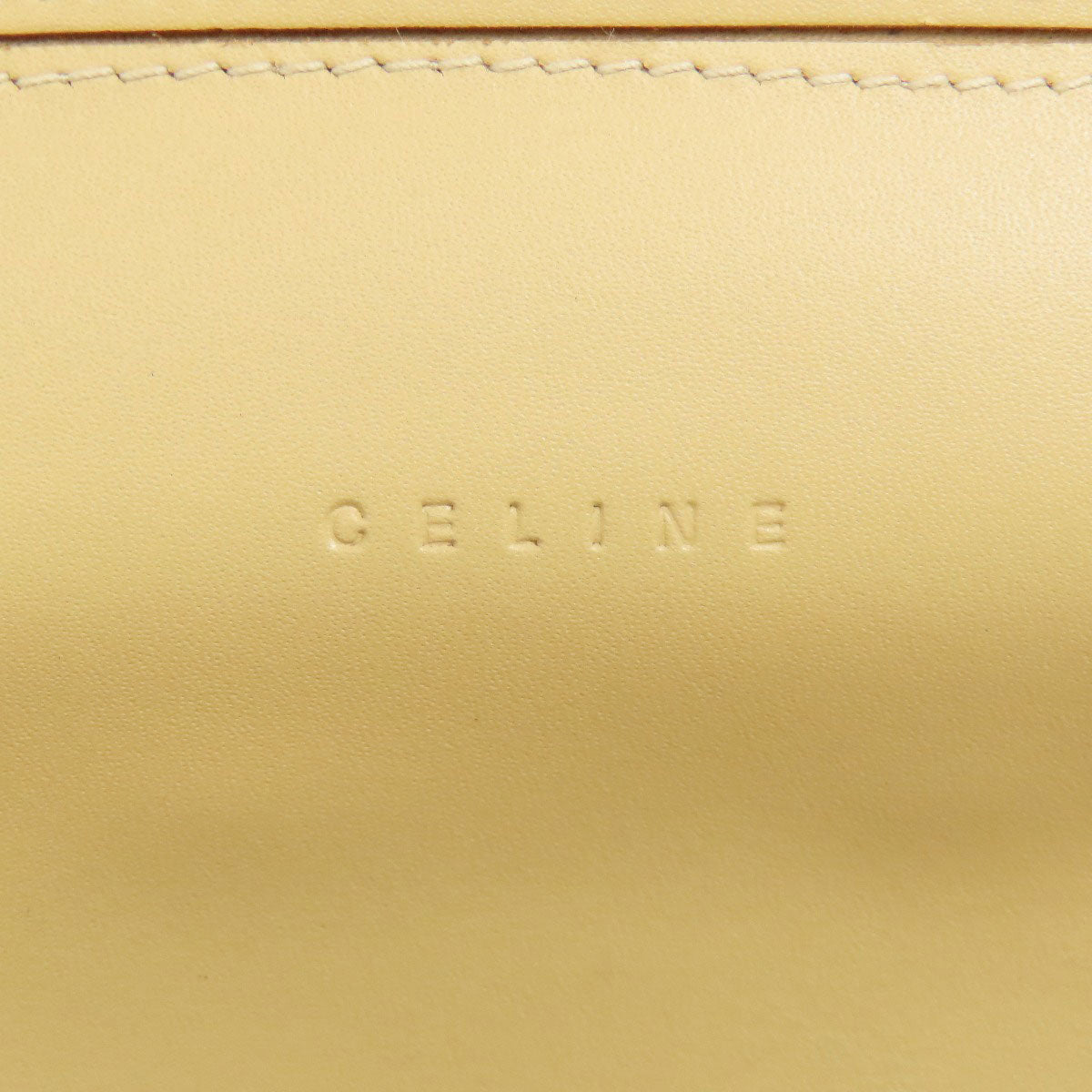 CELINE Long Wallet Purse leather beige logo Women Used Authentic