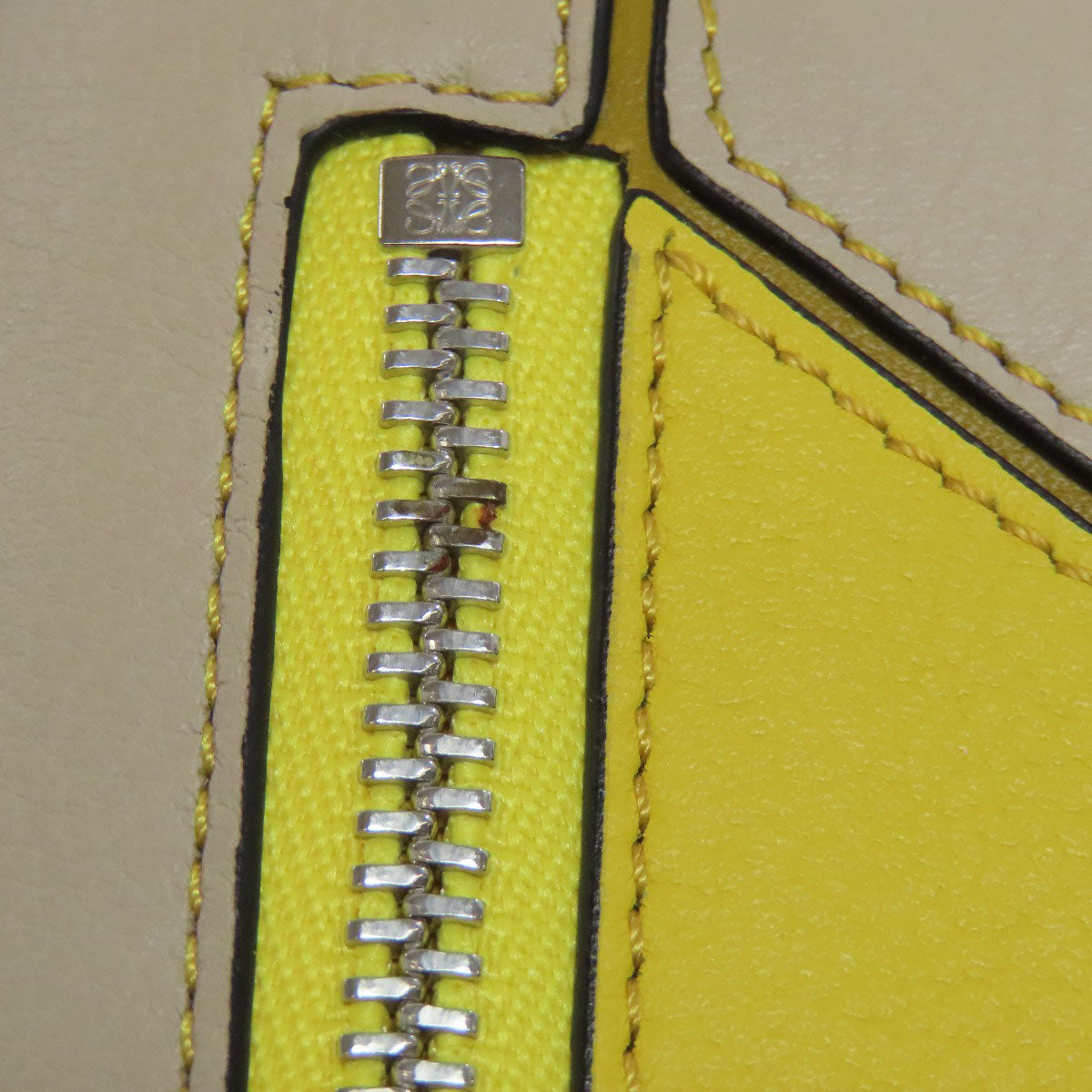 LOEWE Long Wallet Purse Calfskin yellow puzzle