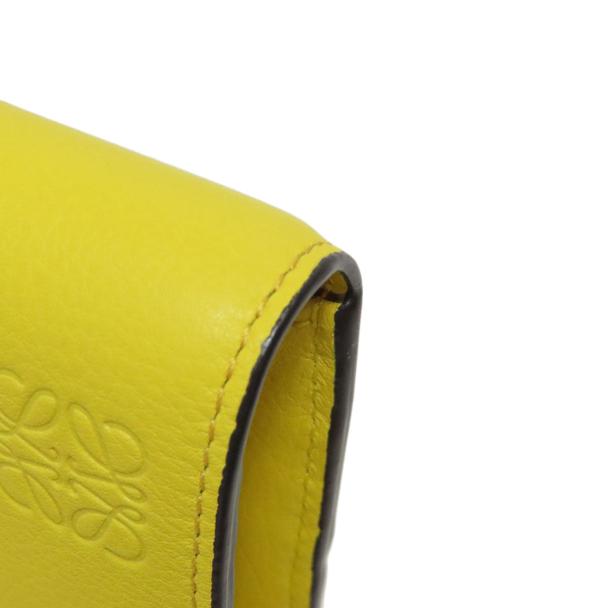 LOEWE Long Wallet Purse Calfskin yellow puzzle
