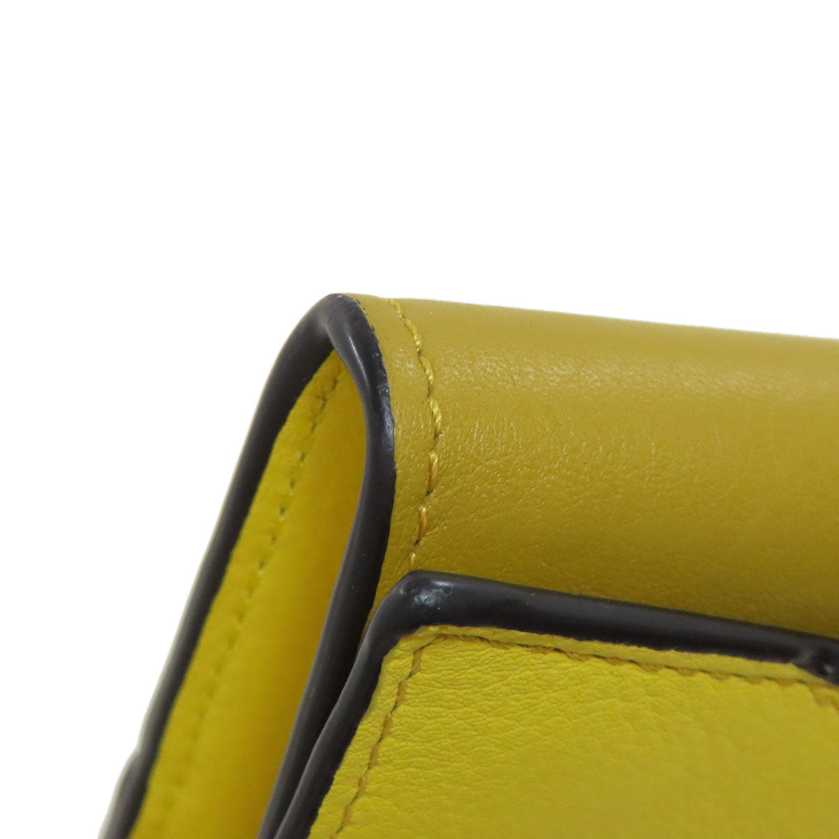 LOEWE Long Wallet Purse Calfskin yellow puzzle