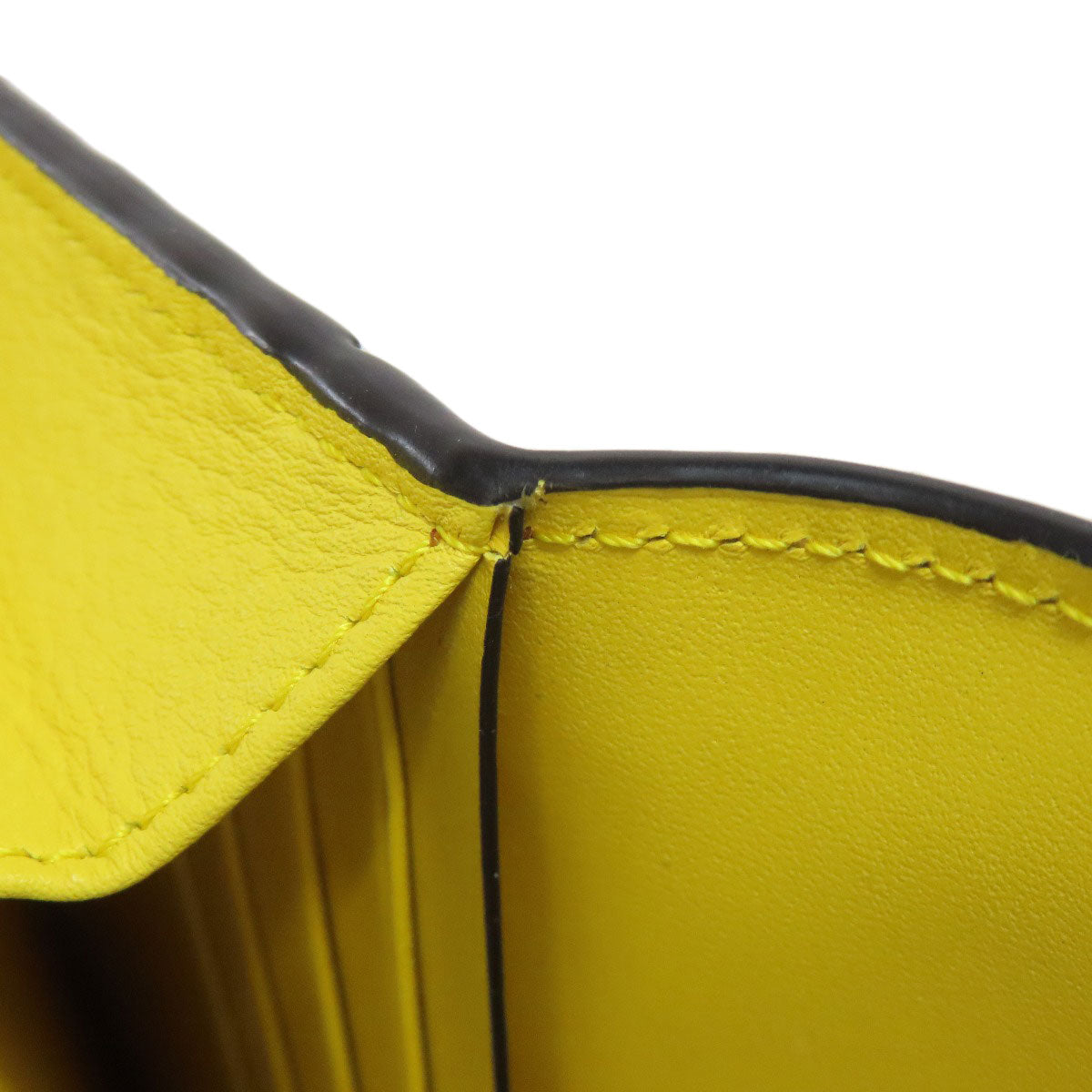 LOEWE Long Wallet Purse Calfskin yellow puzzle