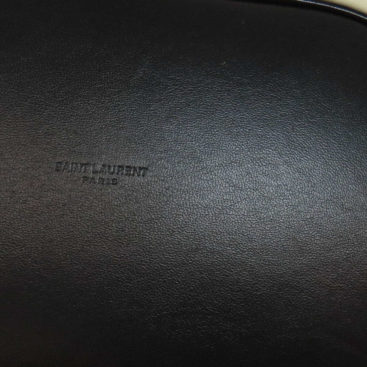 SAINT LAURENT Shoulder Bag Calfskin white logo Women Used Authentic