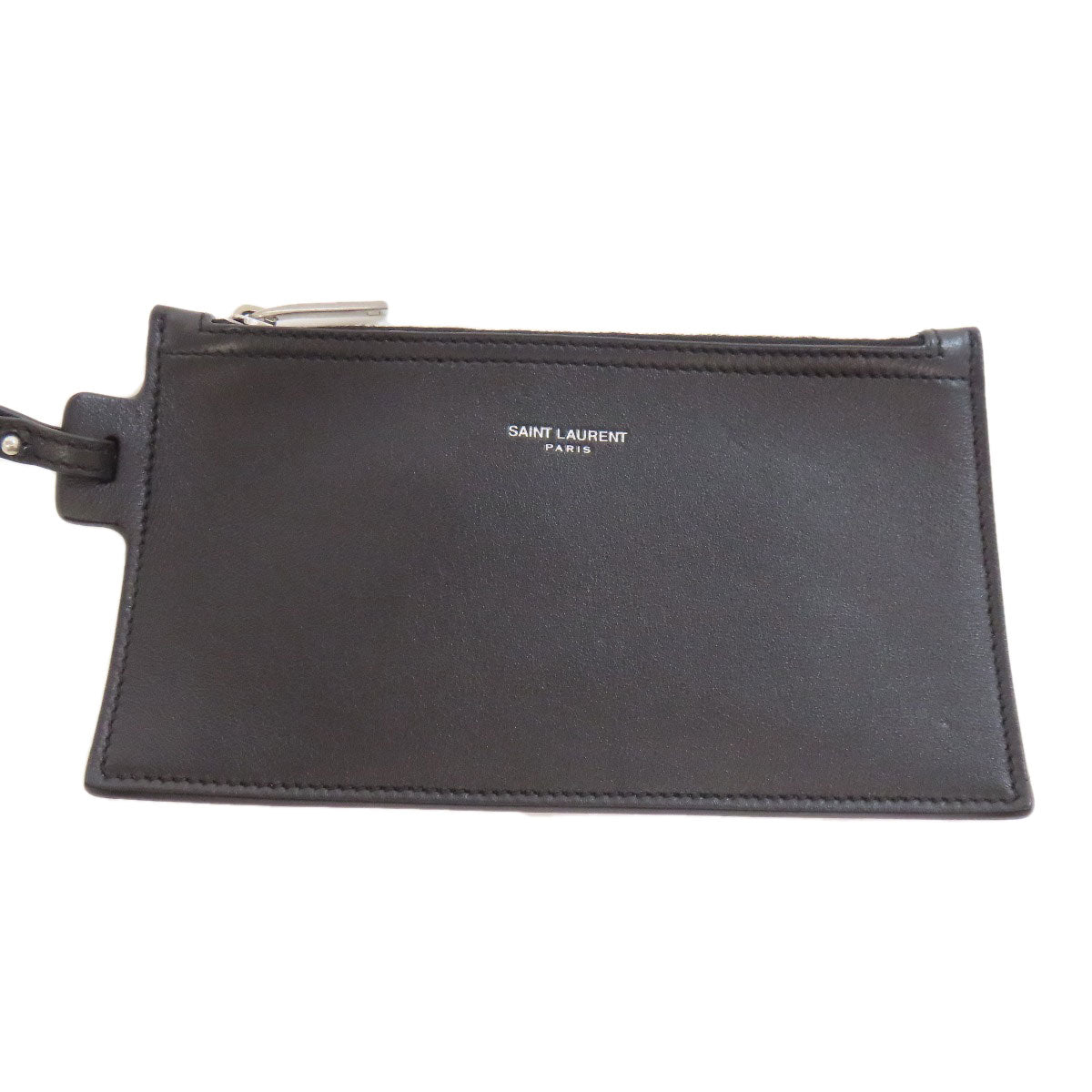 SAINT LAURENT Shoulder Bag Calfskin white logo Women Used Authentic