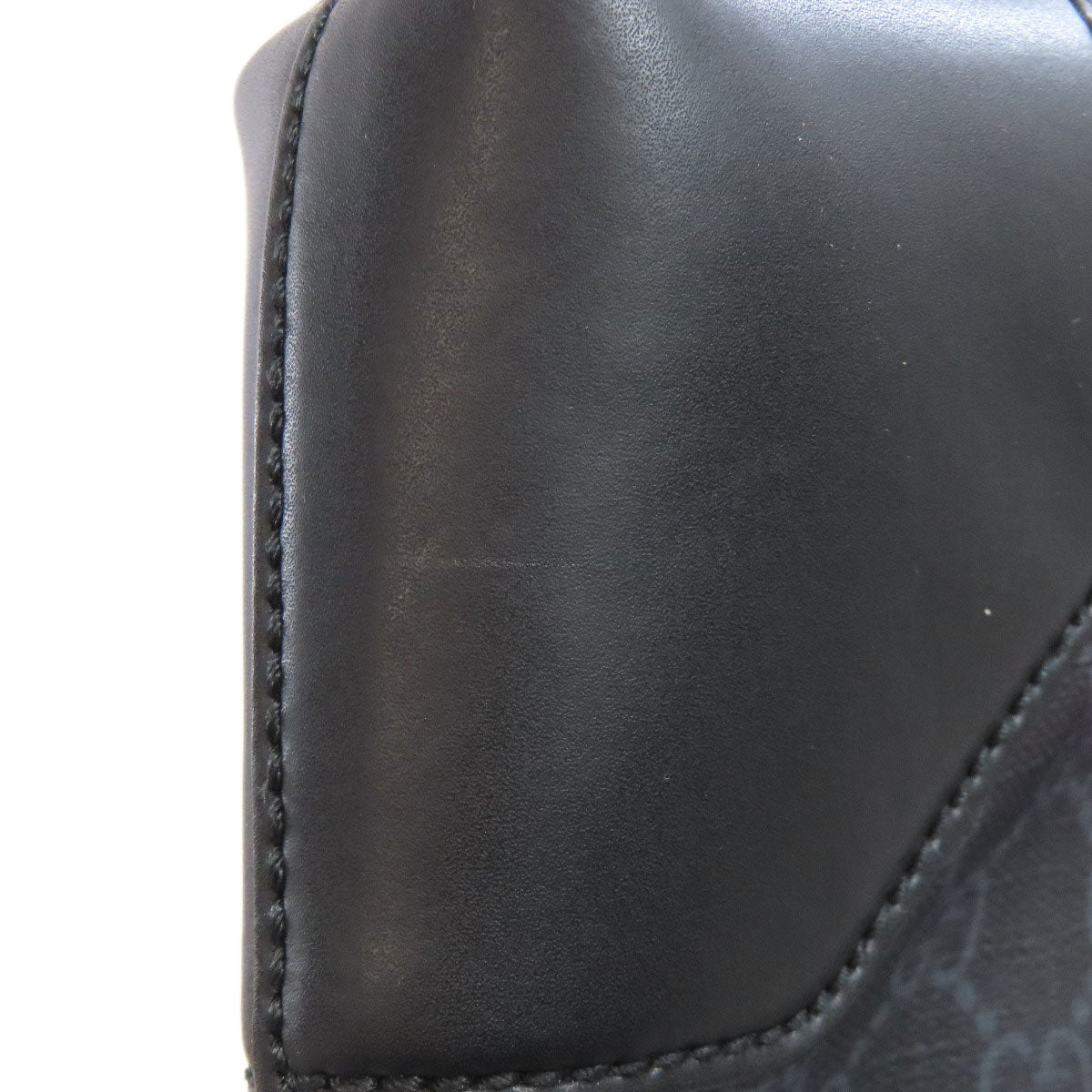 GUCCI Shoulder Bag 474139 PVC black GG Shelly line Women Used Authentic
