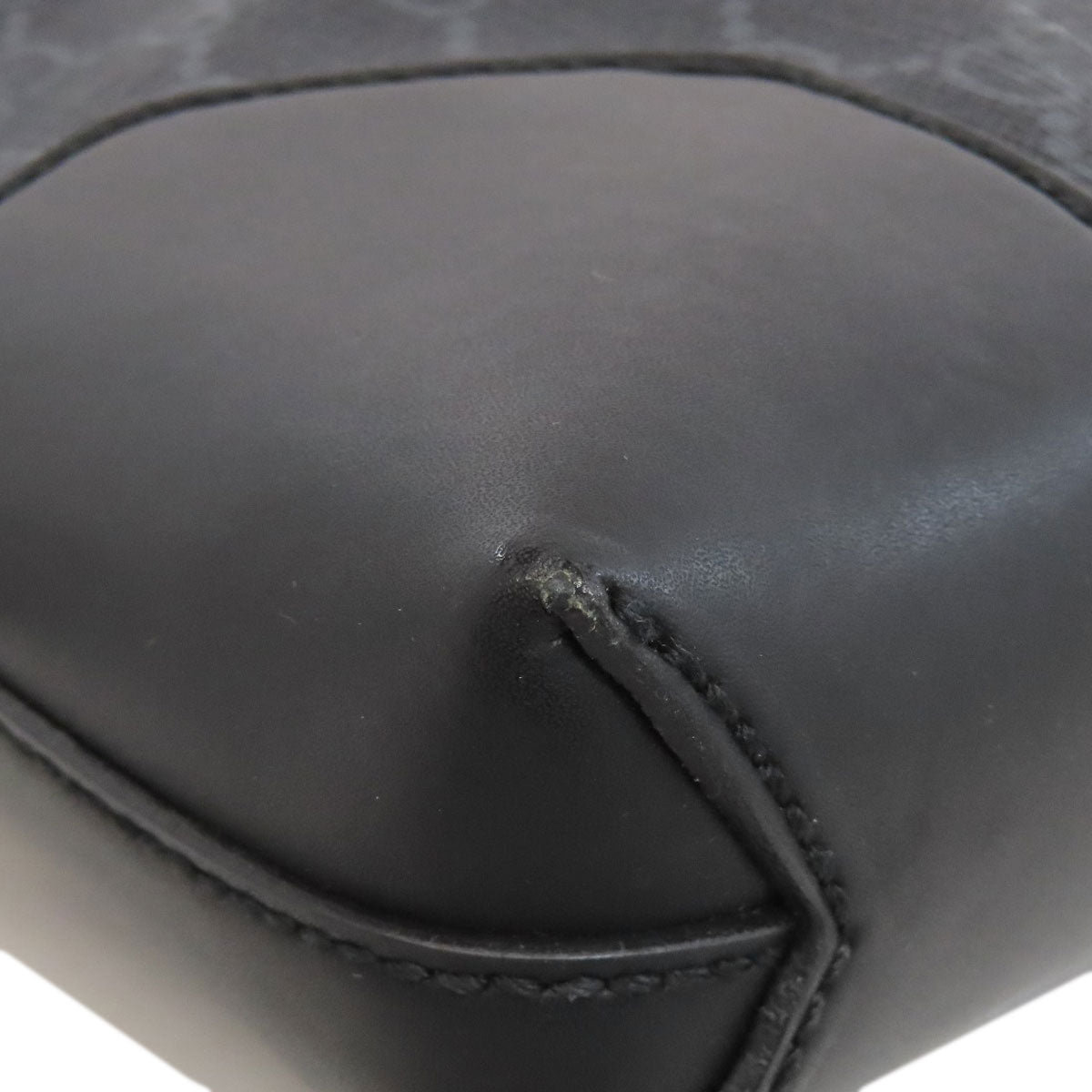 GUCCI Shoulder Bag 474139 PVC black GG Shelly line Women Used Authentic